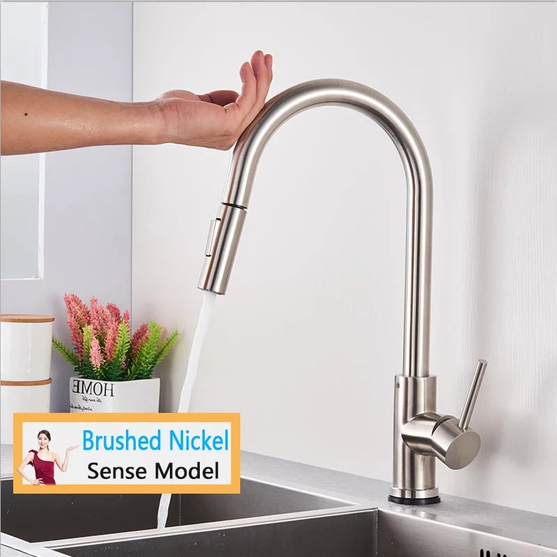 Rozin Smart Touch Kitchen Faucet With Pull-Out Sensor 360 Rotation