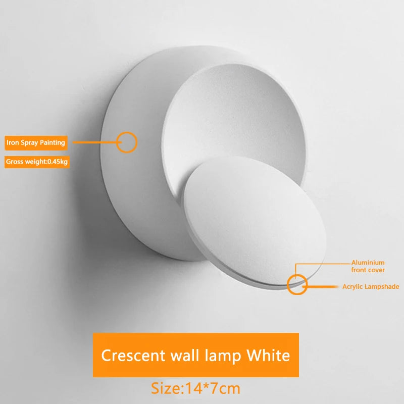 LED Rotatable Wall Lamp 5W 350 Degree Aluminum Modern Light