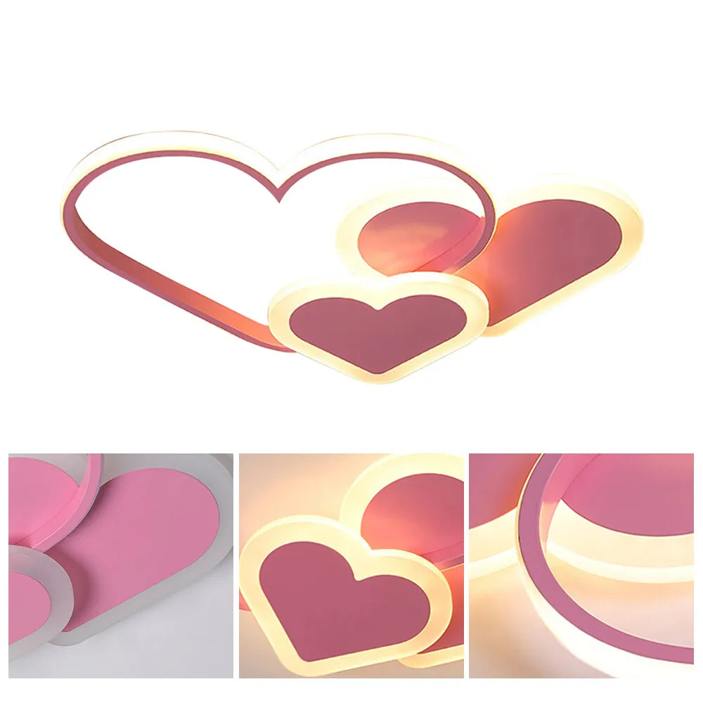 Heart Shaped LED Ceiling Lamp With Remote Control Adjustable