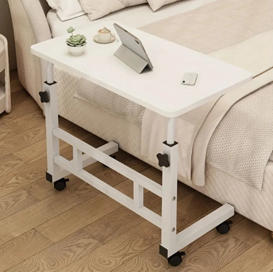 Bedside Computer Desk On Wheels With Adjustable Height
