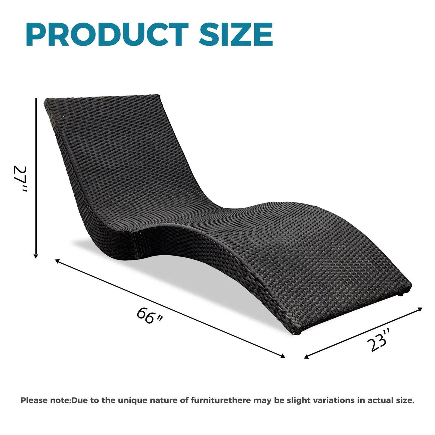 Outdoor Rattan Chaise Lounge Chair For Poolside Garden