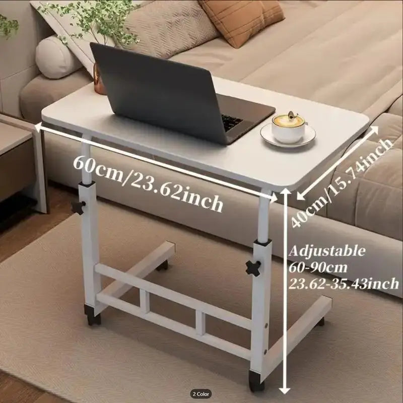 Bedside Computer Desk On Wheels With Adjustable Height