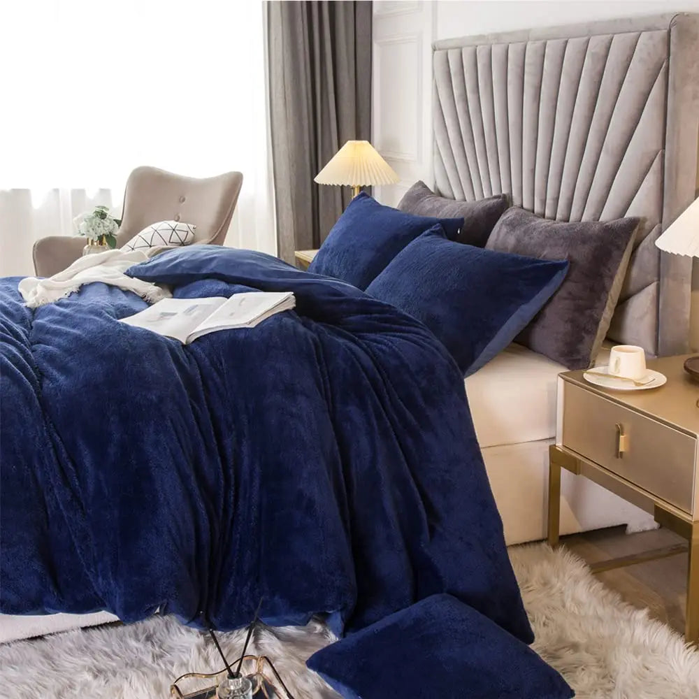 Jiangsu Velvet Shaggy Duvet Cover Set 2of3pc Ultra Soft
