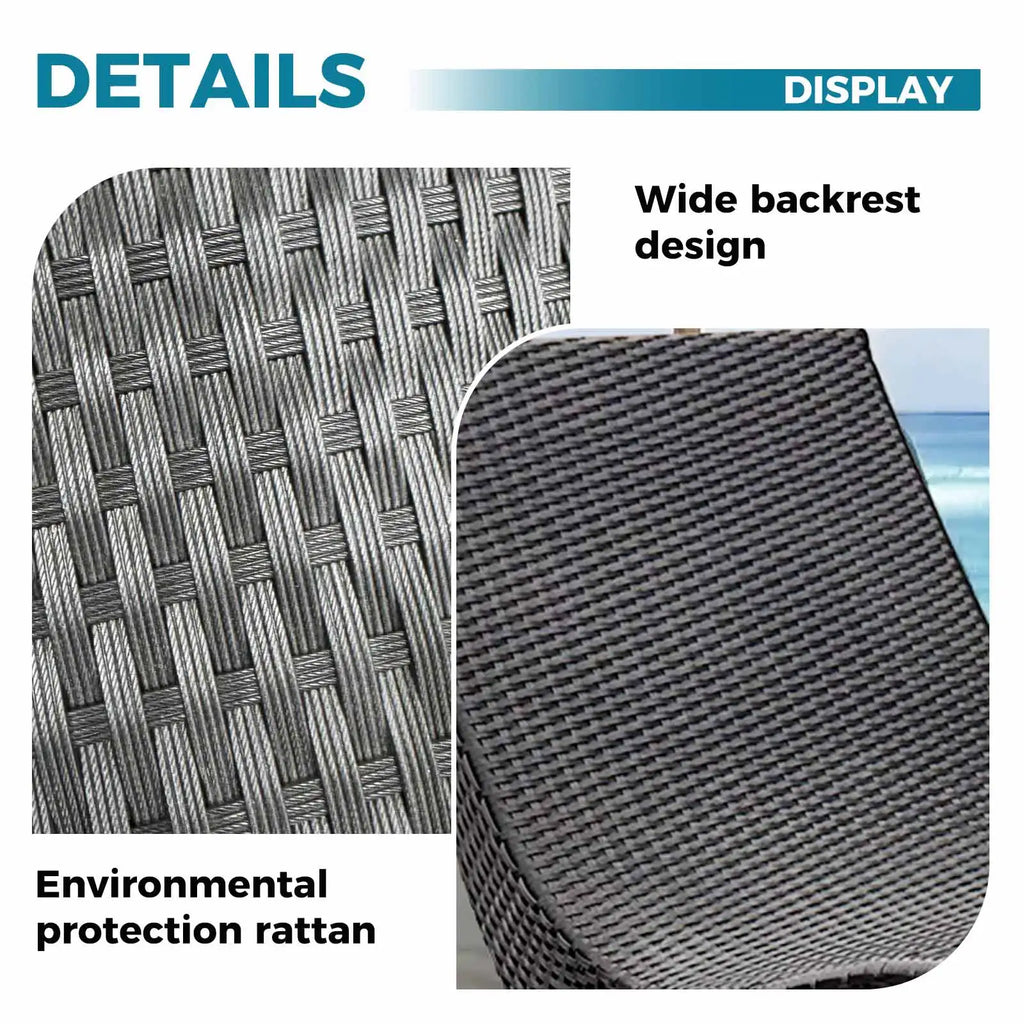 Outdoor Rattan Chaise Lounge Chair For Poolside Garden