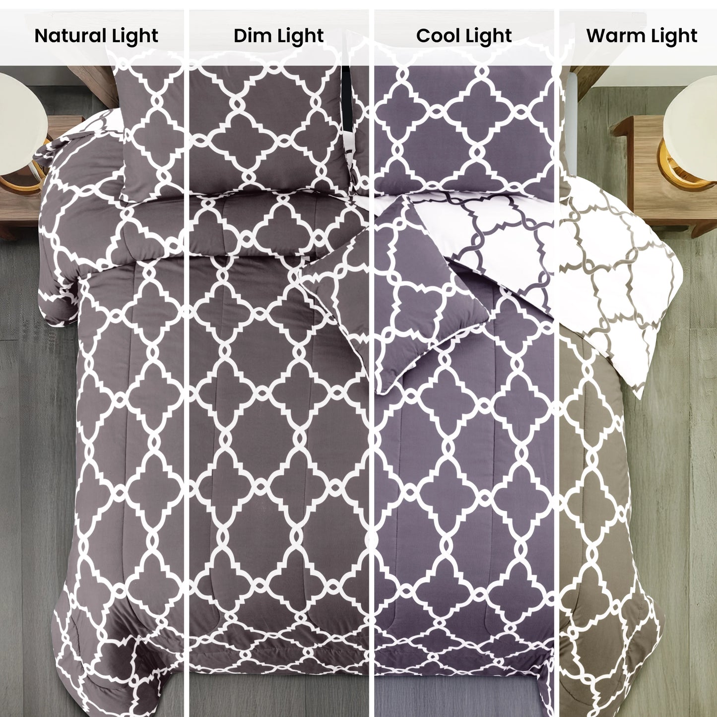 LDC Lux Decor Collection 5pc Comforter Set Microfiber Bedding