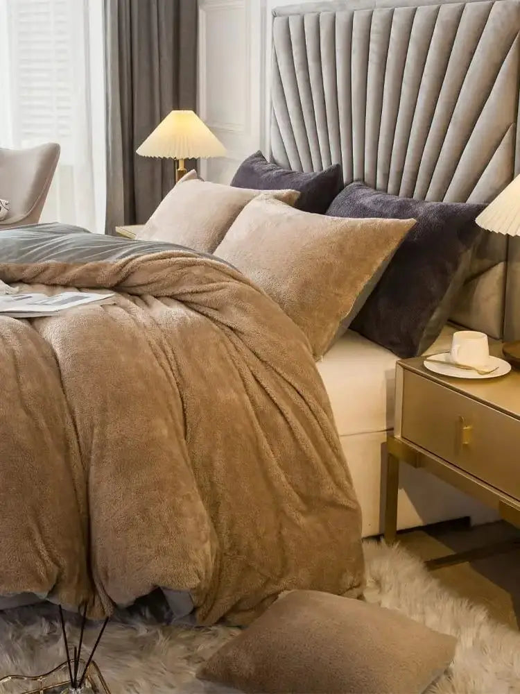 Jiangsu Velvet Shaggy Duvet Cover Set 2of3pc Ultra Soft