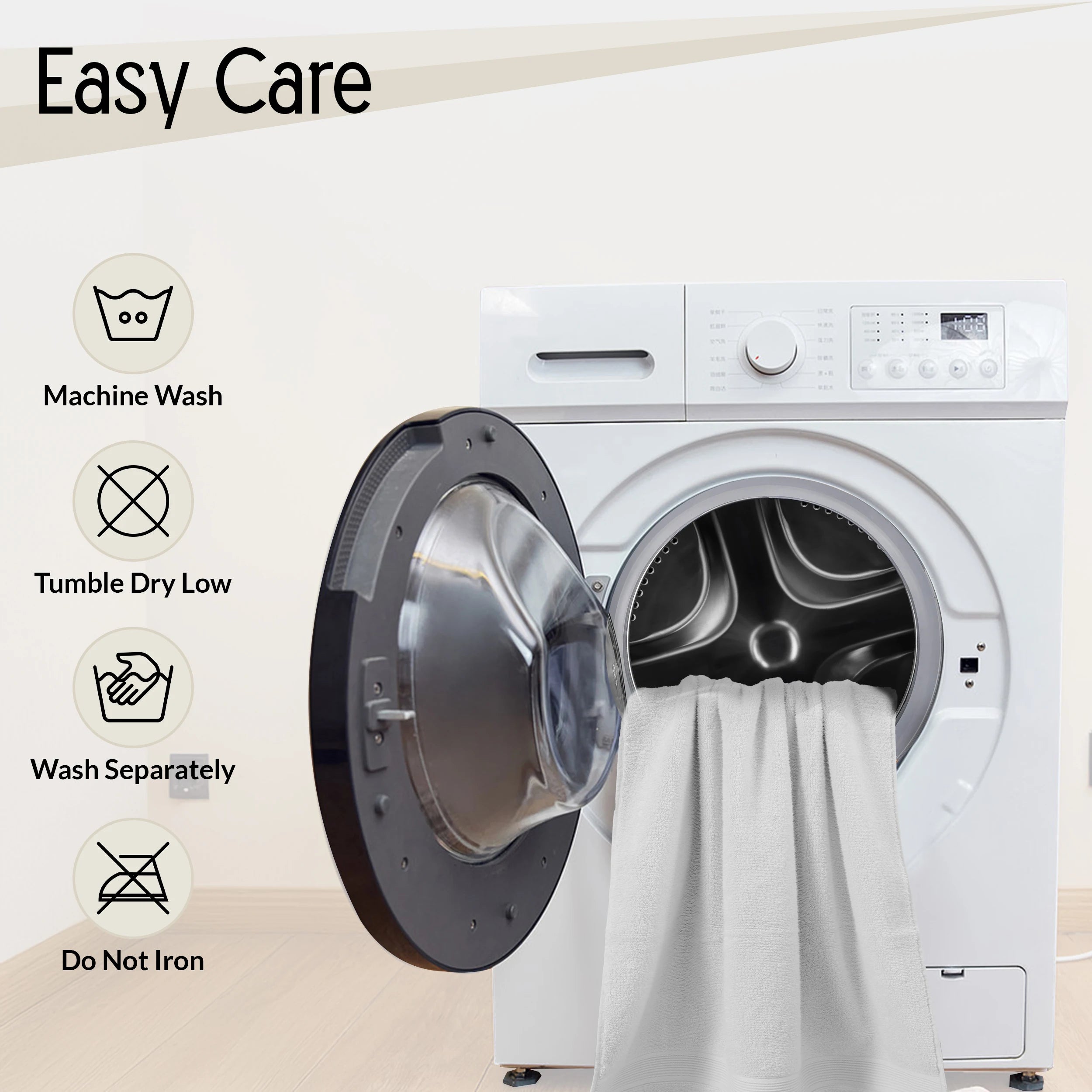 Lux Decor 6-Piece Bath Towel Set – 100% Cotton, 525 GSM, Ultra-Soft & Absorbent