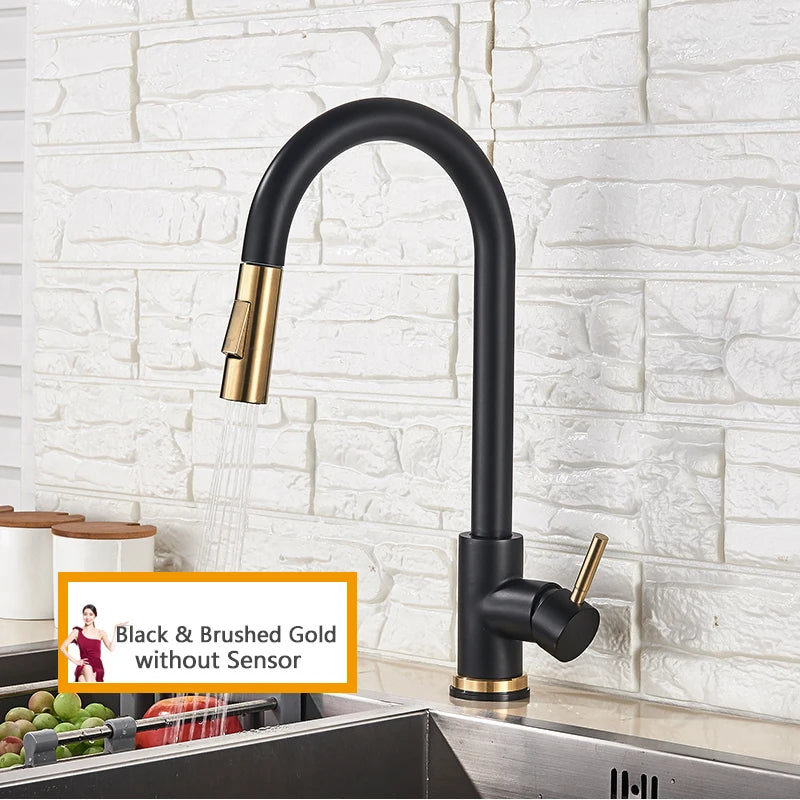 Rozin Smart Touch Kitchen Faucet With Pull-Out Sensor 360 Rotation