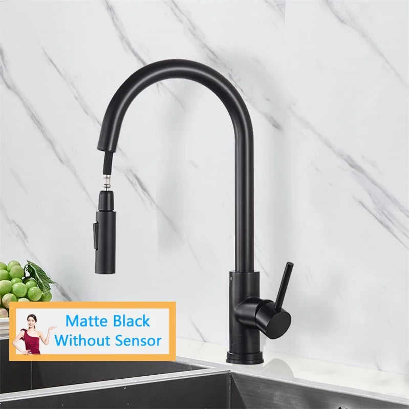 Rozin Smart Touch Kitchen Faucet With Pull-Out Sensor 360 Rotation