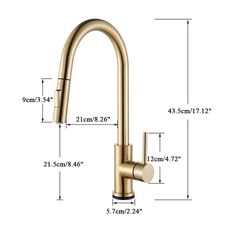 Rozin Smart Touch Kitchen Faucet With Pull-Out Sensor 360 Rotation