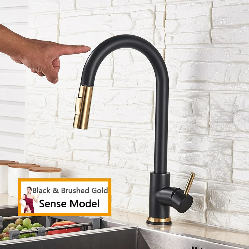 Rozin Smart Touch Kitchen Faucet With Pull-Out Sensor 360 Rotation