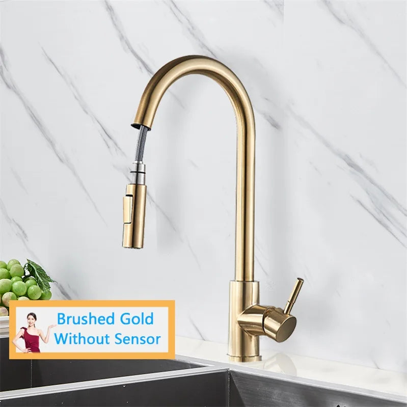 Rozin Smart Touch Kitchen Faucet With Pull-Out Sensor 360 Rotation