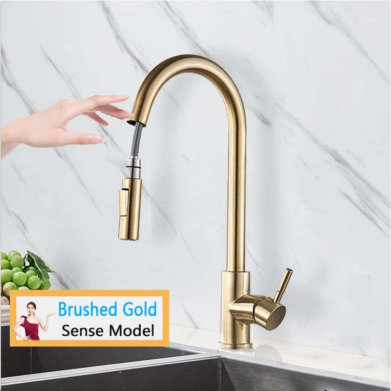 Rozin Smart Touch Kitchen Faucet With Pull-Out Sensor 360 Rotation