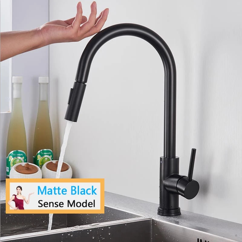 Rozin Smart Touch Kitchen Faucet With Pull-Out Sensor 360 Rotation