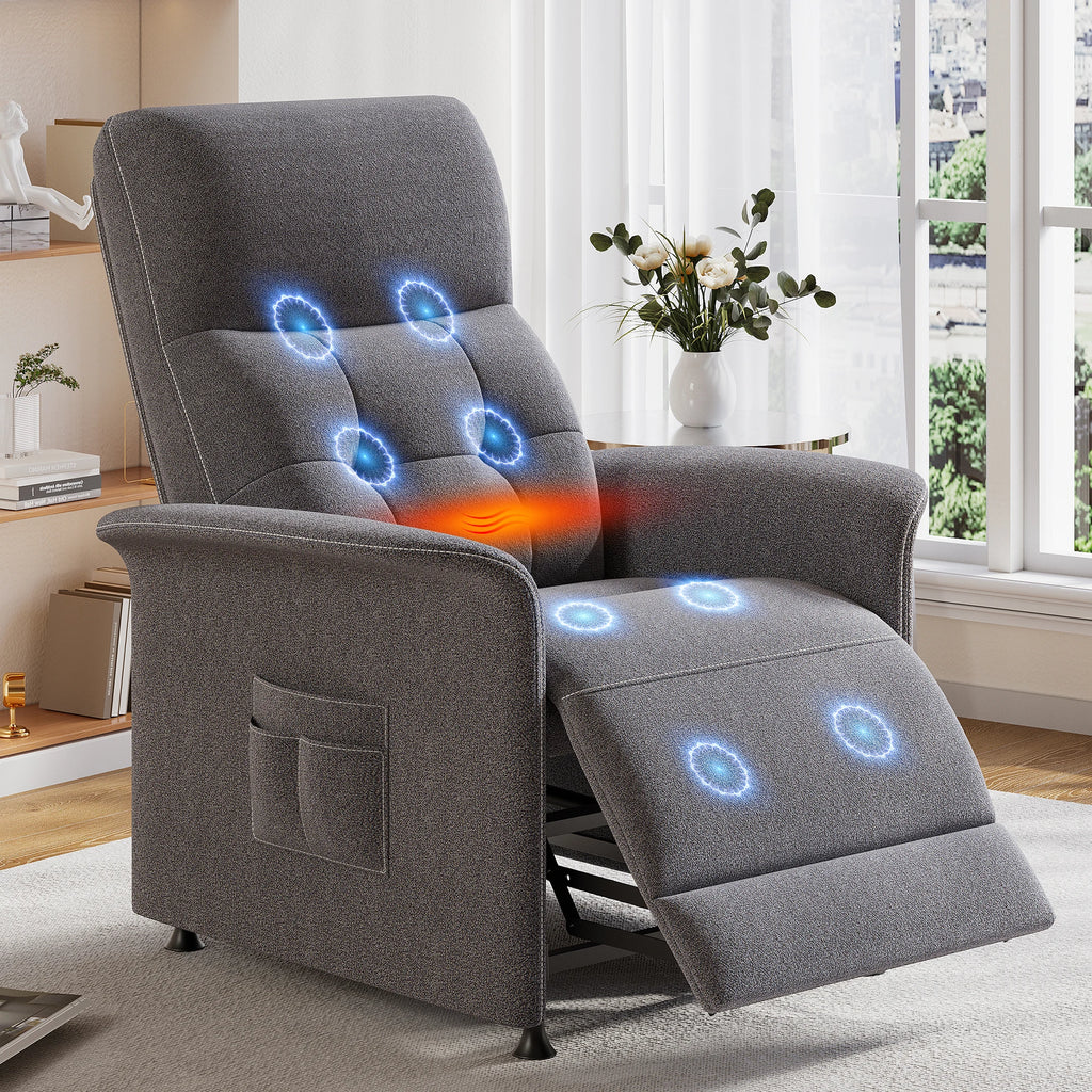 ZBOM Power Recliner Chair With Heated Massage Capability