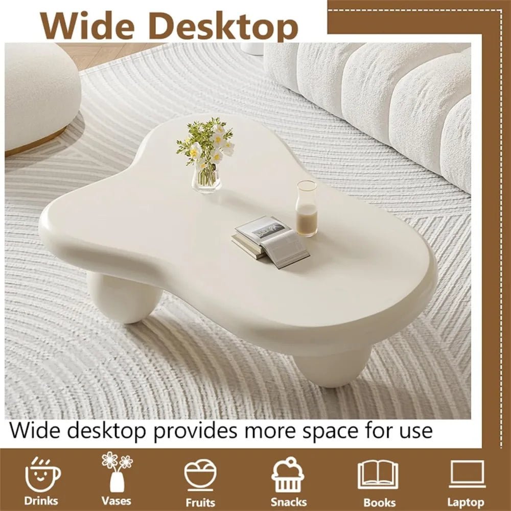 Cloud Coffee Table Modern Cute Coffee Tables Irregular Simple Tea/Center Table for Small Space End Table for Living Room