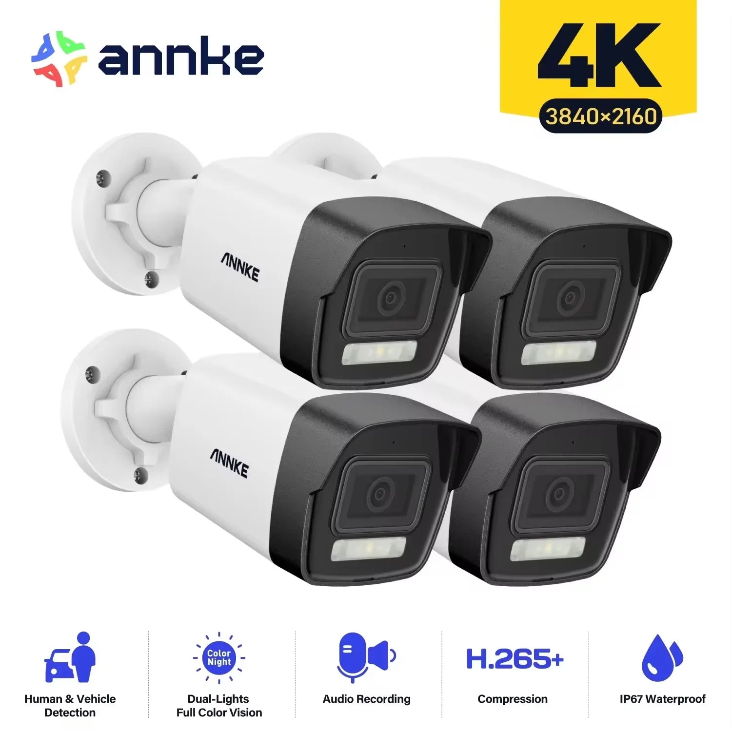 ANNKE 8MP POE Security Camera Kit Night Vision Outdoor