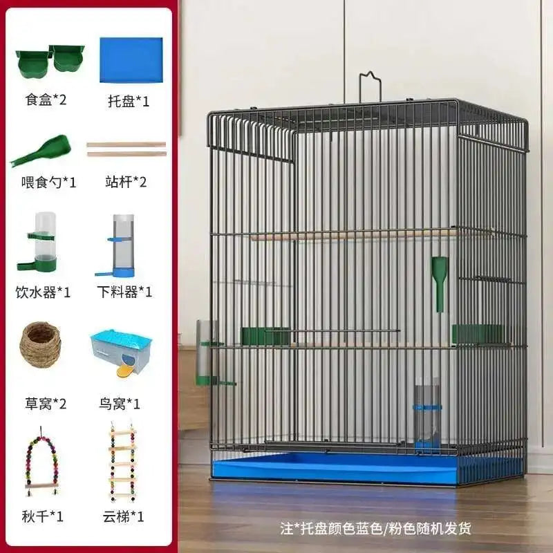 Metal Bird Cage Parrot Breeding Box Garden Gabbia Papagalli