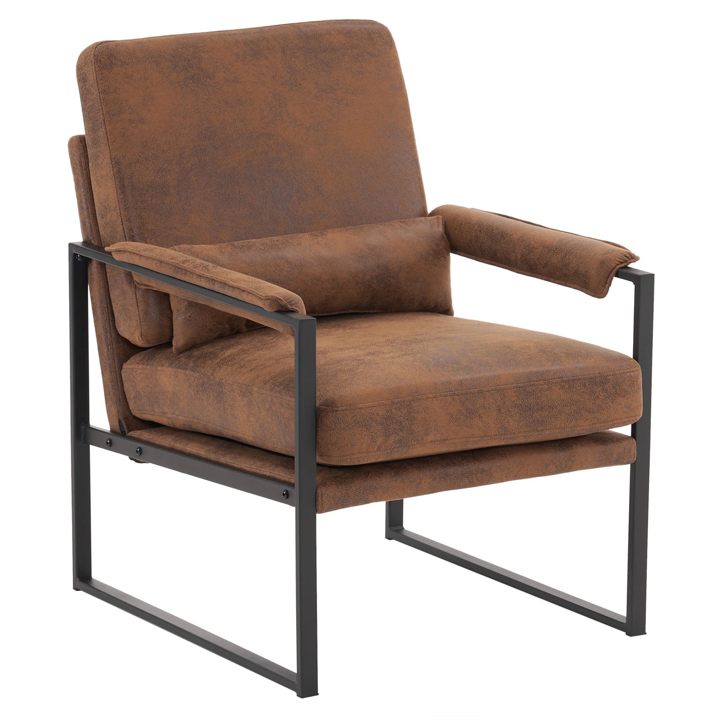 Iron Frame Chair With Cloth Upholstery Indoor Leisure Chair