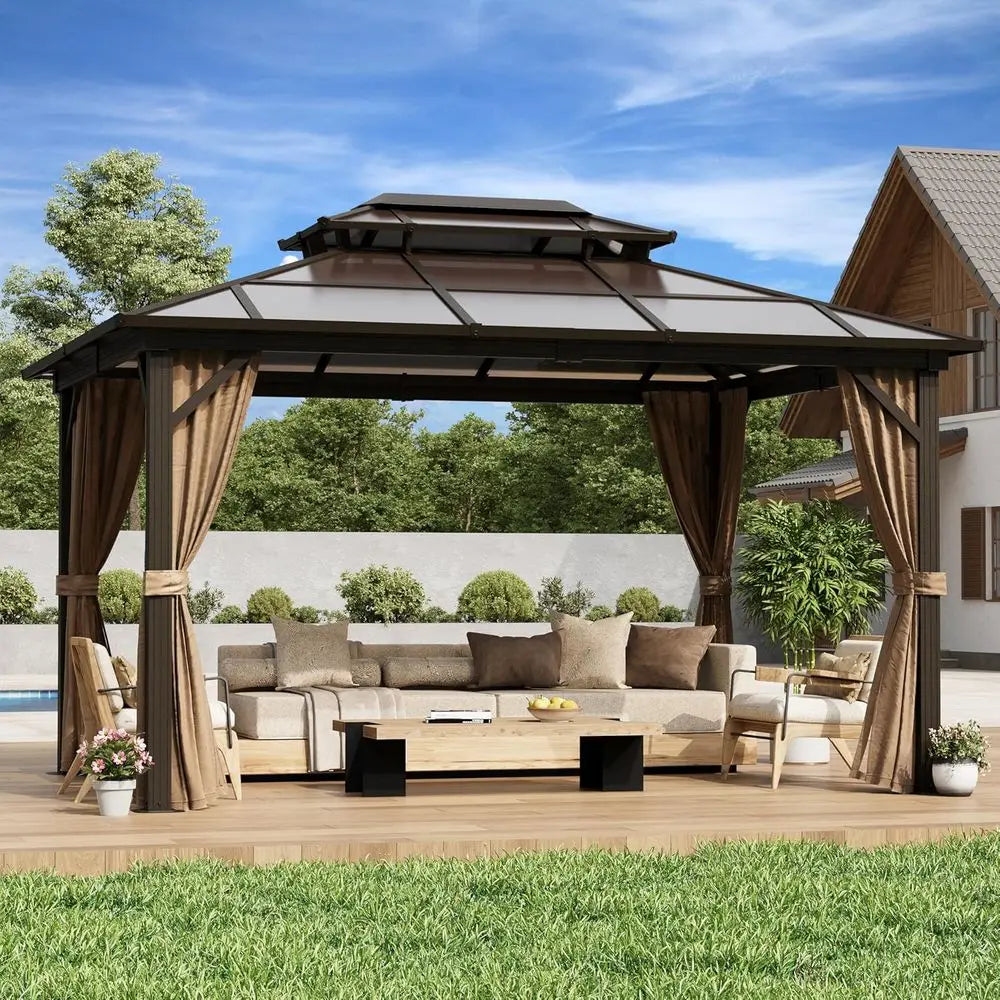 Durable Outdoor Gazebo With Curtains And Mosquito Netting