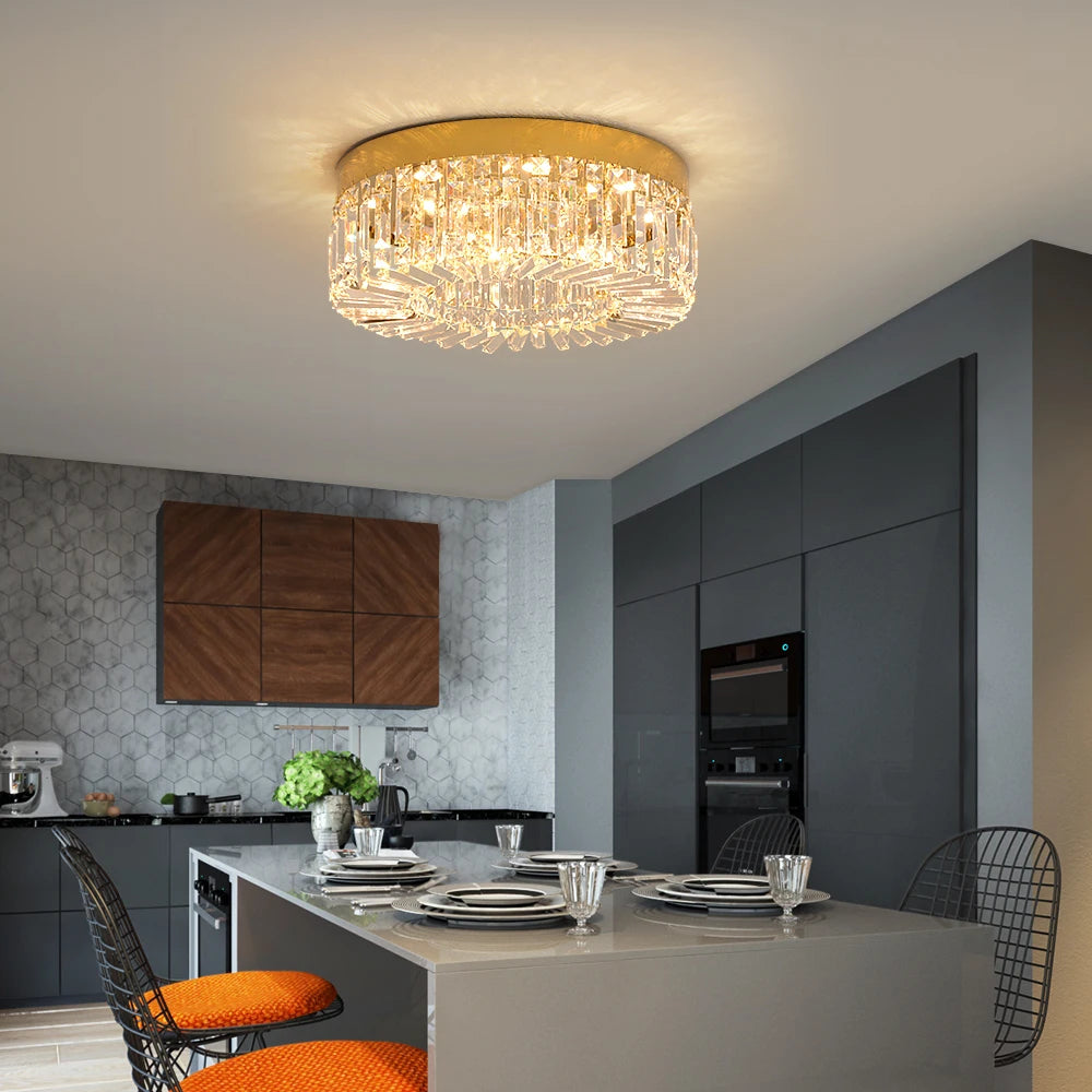 VETRULUS Crystal LED Ceiling Light For Living Room