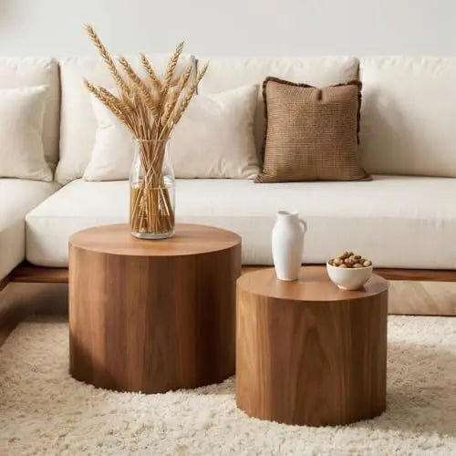 Nesting Walnut Coffee Tables Set of Two