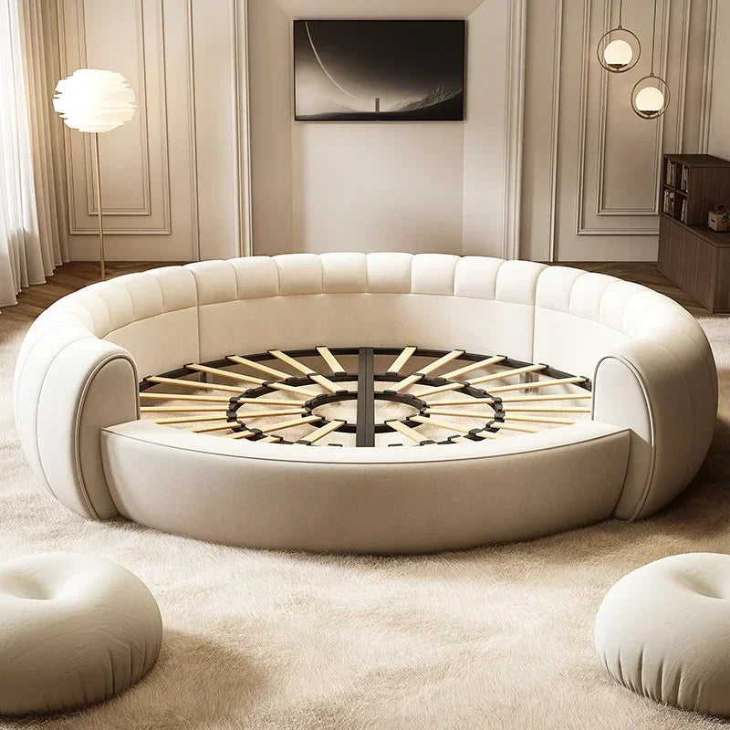 Italian Light Luxury Round Bed For Bedroom Wedding Letto Matrimoniale