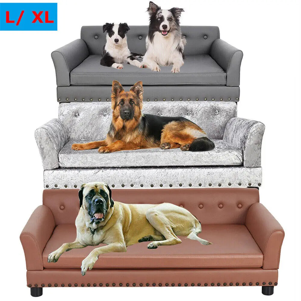 BORWARTCN Heavy Duty Pet Sofa Raised Dog Bed Removable Cover
