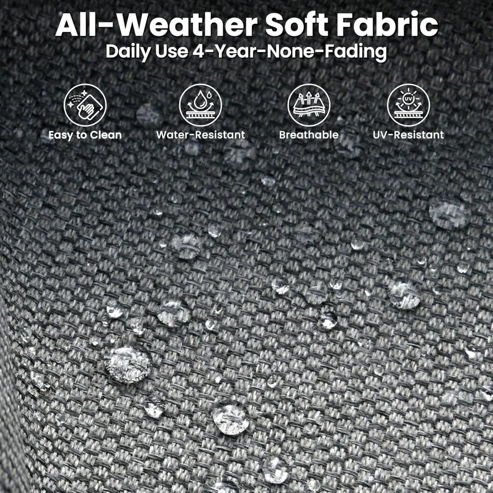 Ovios Patio Wicker Sofa Set With Swivel Chairs Cushions