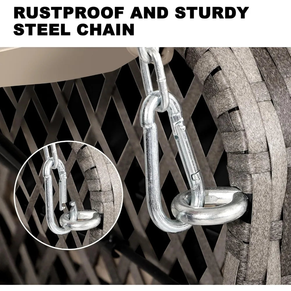 Wicker Porch Swing Rattan Outdoor Patio Bench Cushions