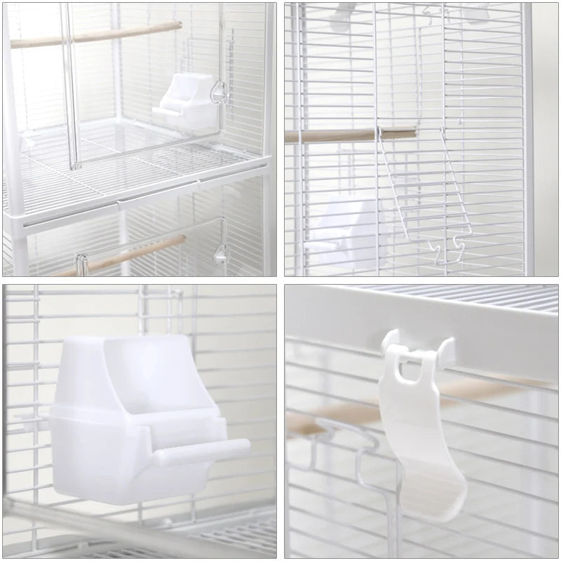 Bird Cage With Rolling Stand for Parrots and Finches