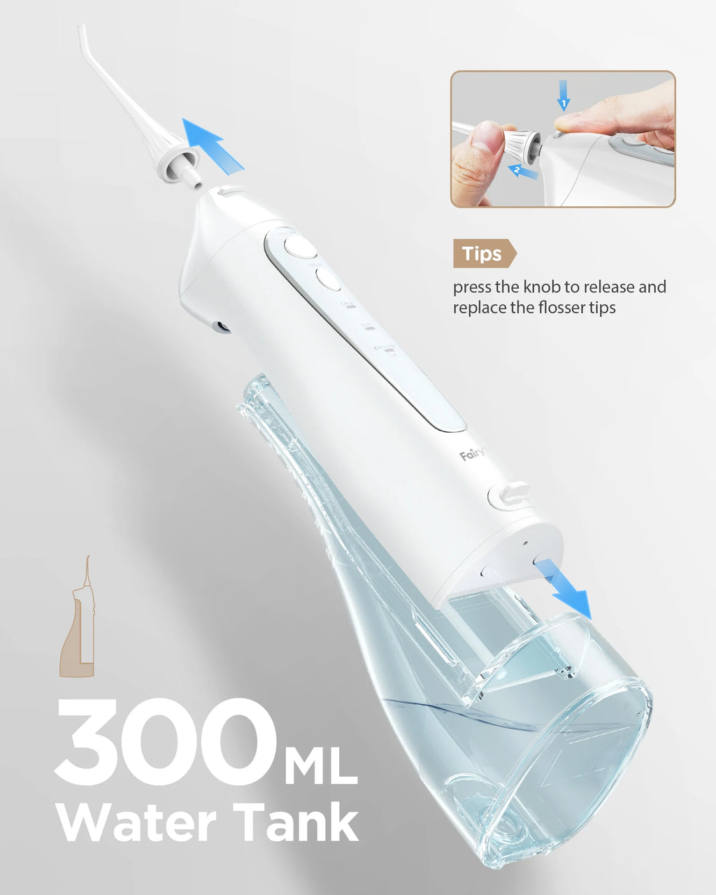 Fairywill Water Flosser And Electric Toothbrush Portable
