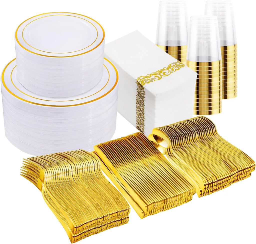 Dinnerware 350 Piece Heavy Duty Disposable Tableware Set