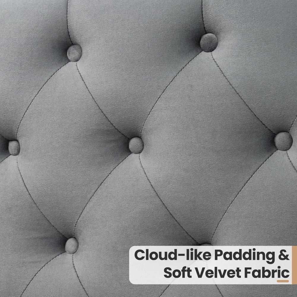 ANGDUO Velvet Wingback Platform Bed Frame With Slats