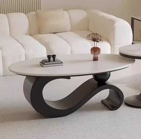 Mid Century Retro Coffee Table Beauty Luxury Oval Nordic Coffee Table Aesthetic Classic Table Basse De Salon Home Furniture