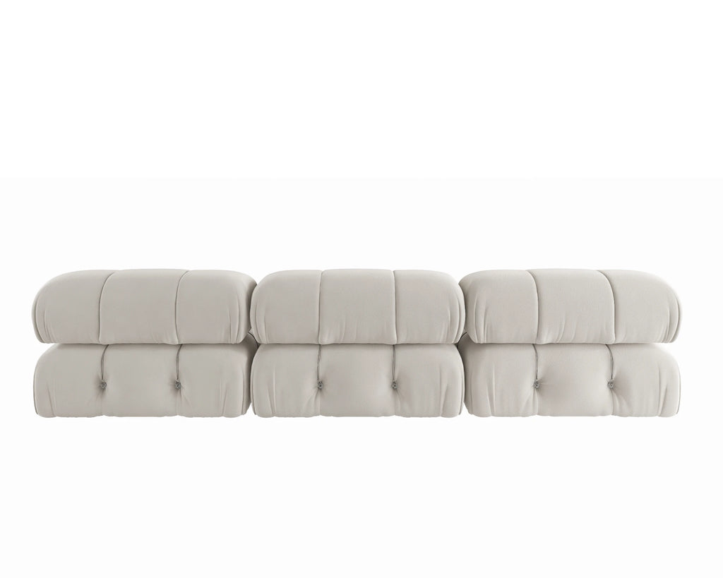 SdorensCN 3 Seat Minimalist Velvet Modular Sectional Sofa