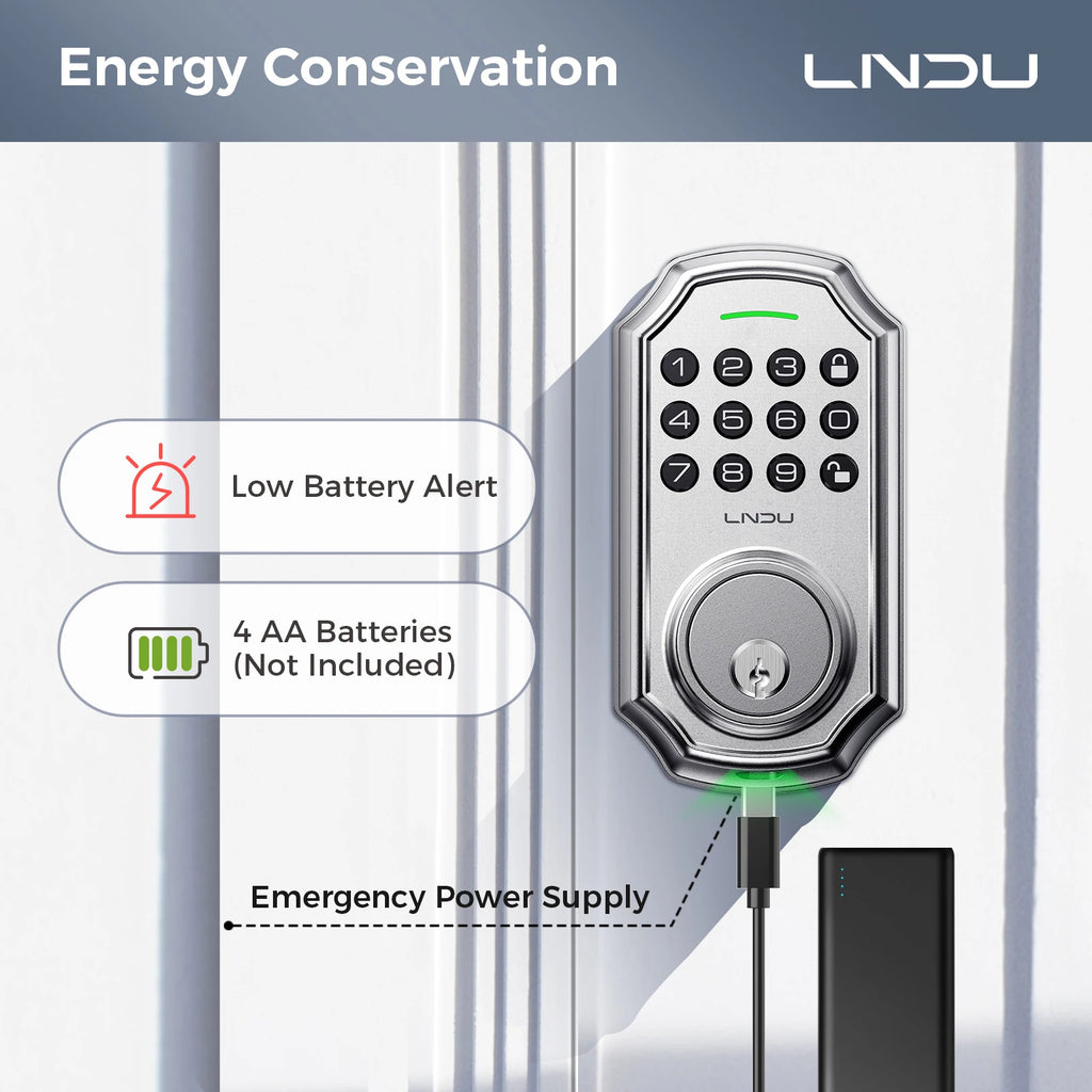 LNDU D180 Smart Lock With Electronic Keypad Deadbolt