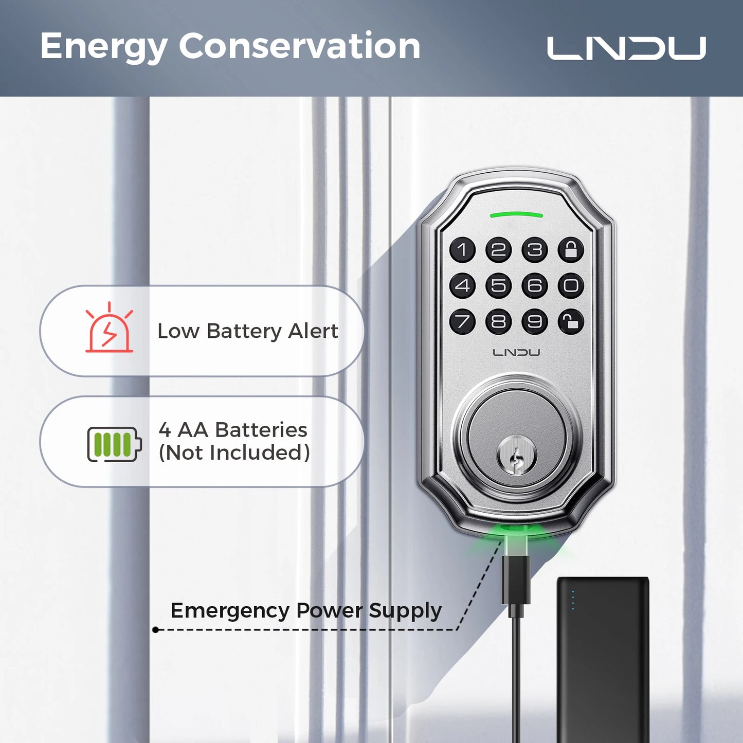 LNDU D180 Smart Lock With Electronic Keypad Deadbolt