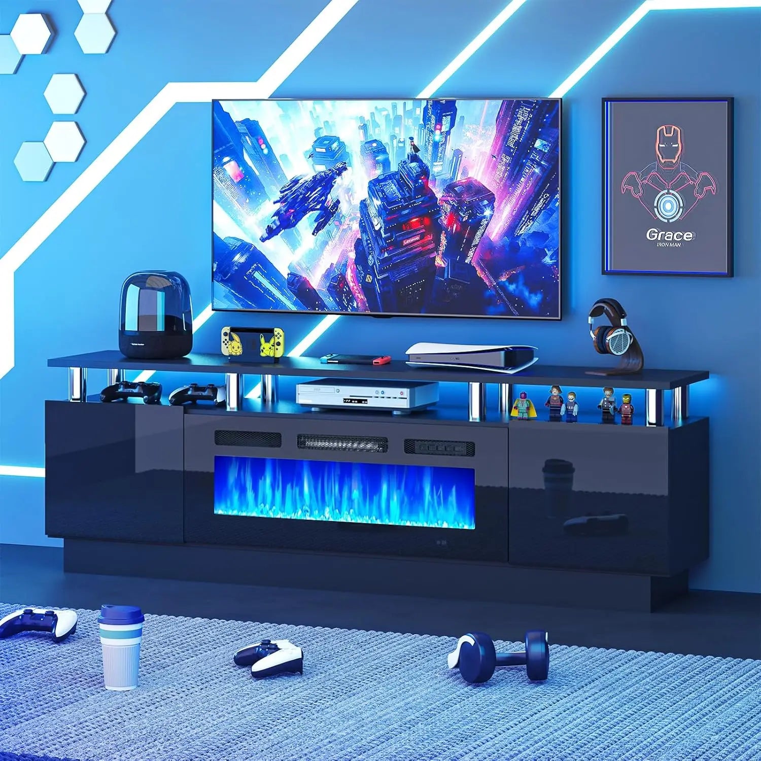 ZHUXIANG Modern TV Stand Media Console With Drawers