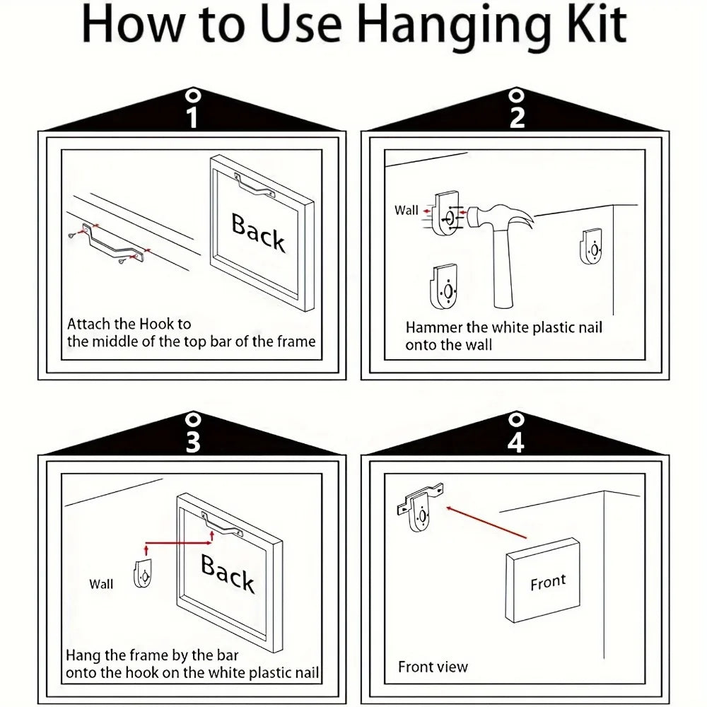 Elegant Feng Shui Seven Horse Canvas Wall Art Pine Frame