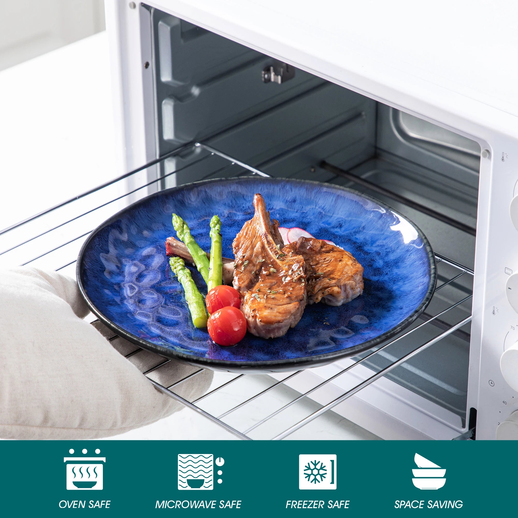 MALACASA Starry Dinner Set Ceramic Tableware Service For 4