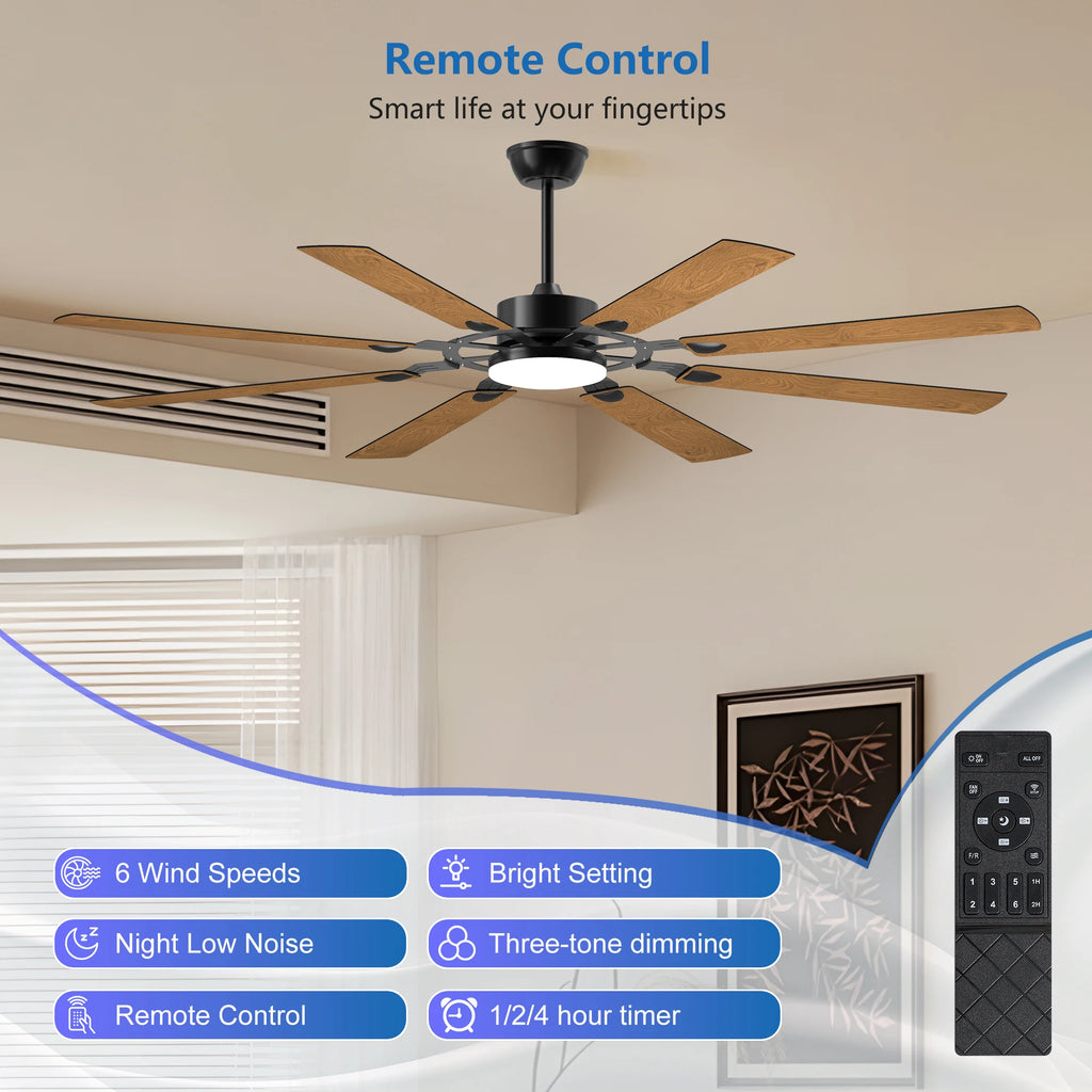 Ceiling Fans With Lights LED Remote Control Flush Mount Low Profile