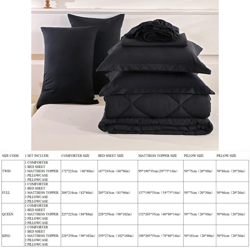 EasYum 7-Piece Solid Comforter Set