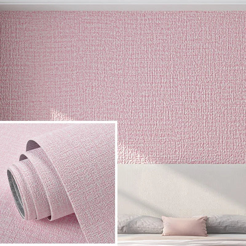 NONECN Linen 3D Foam Self Adhesive Wallpaper Waterproof