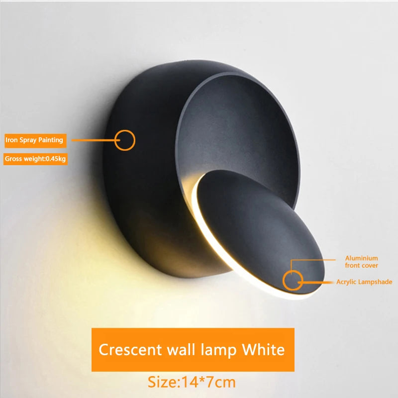 LED Rotatable Wall Lamp 5W 350 Degree Aluminum Modern Light