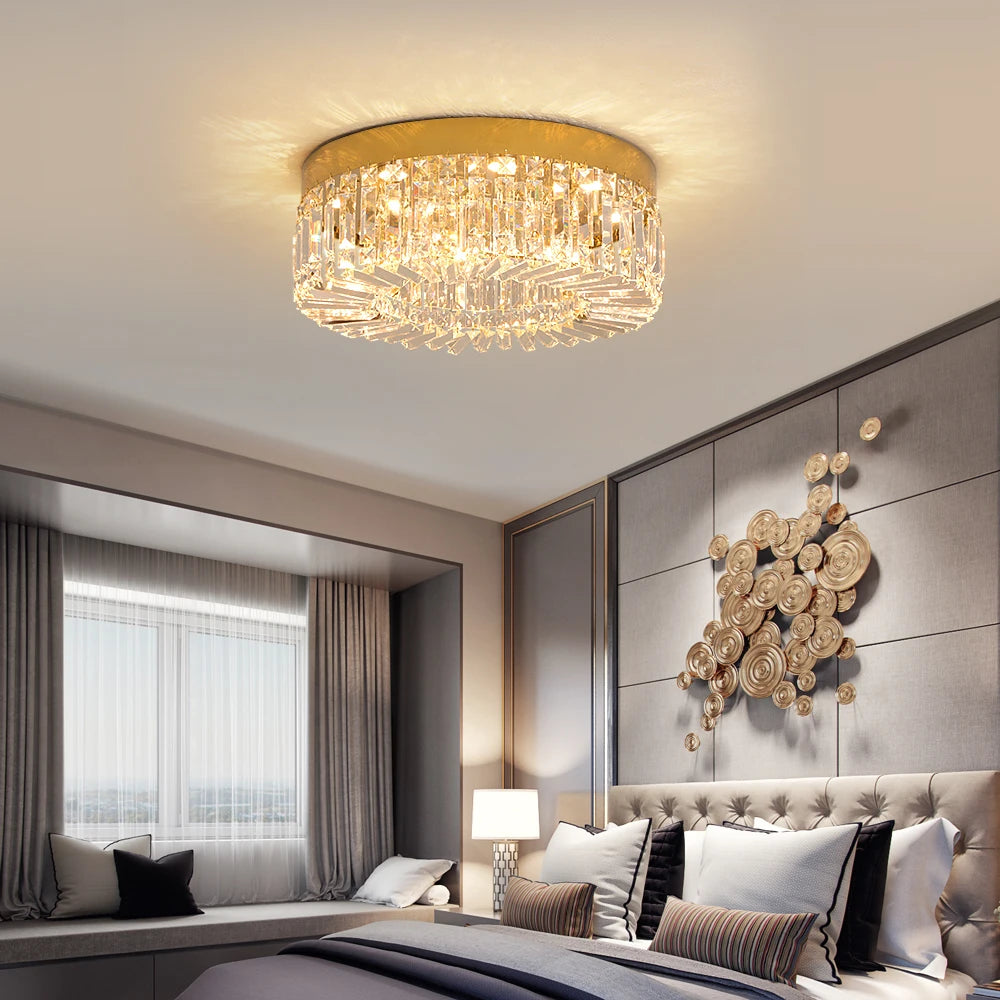 VETRULUS Crystal LED Ceiling Light For Living Room