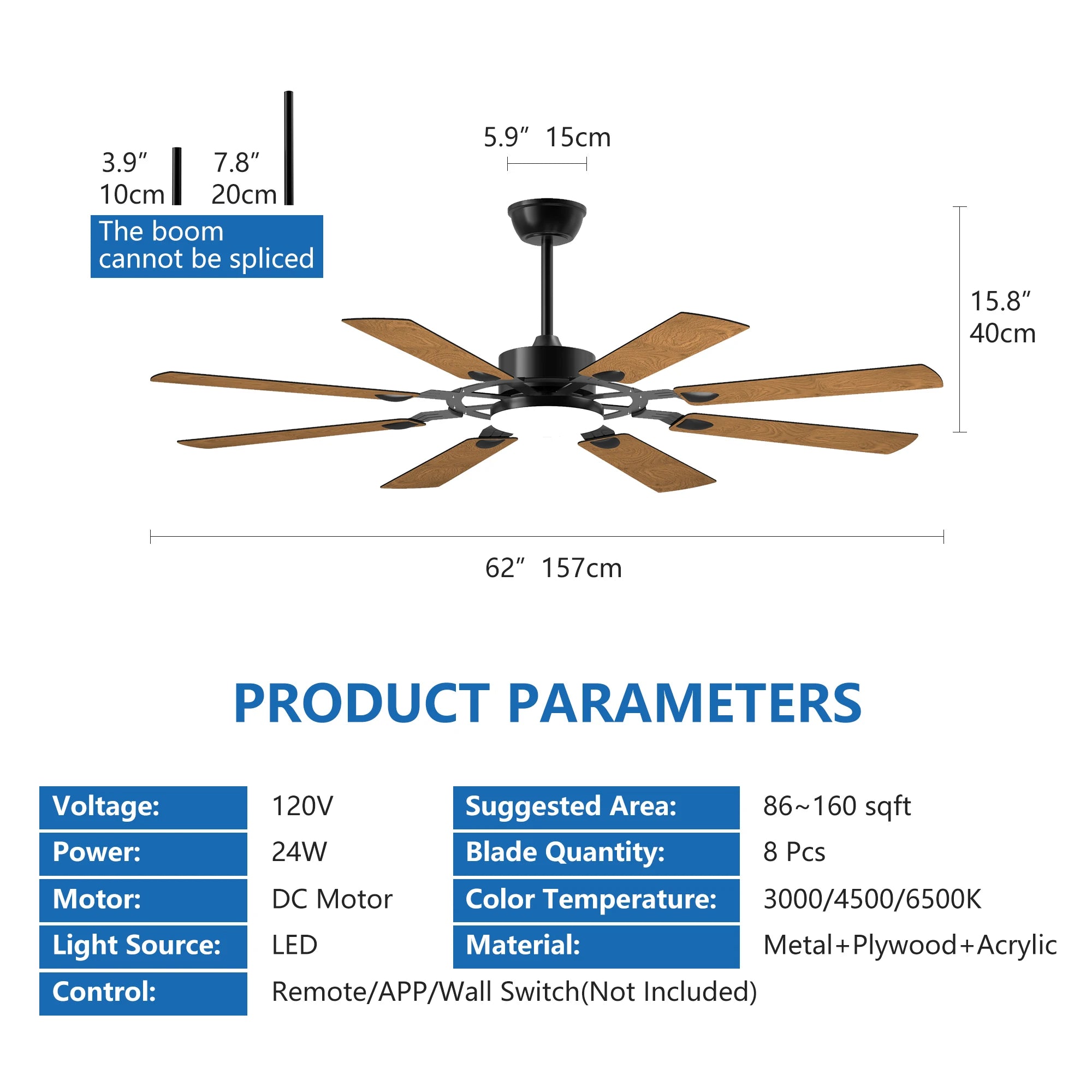 Ceiling Fans With Lights LED Remote Control Flush Mount Low Profile