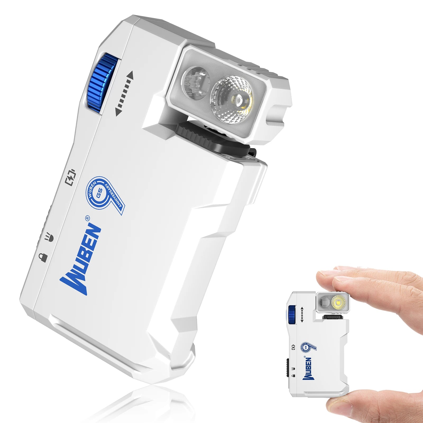 WUBEN G5 Rechargeable EDC Flashlight Dual Light RGB