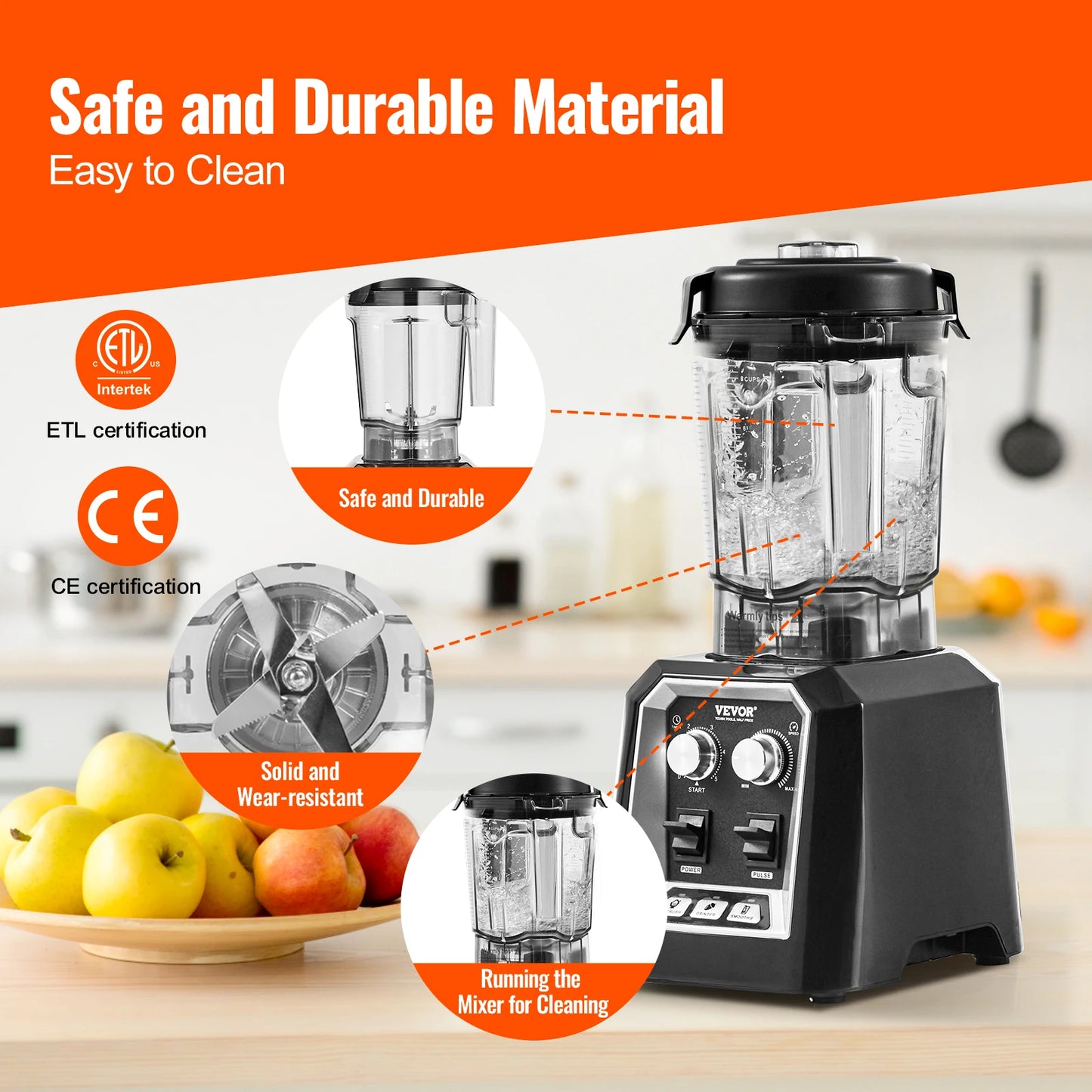 SucceBuy Professional Countertop Blender And Food Processor For Smoothies