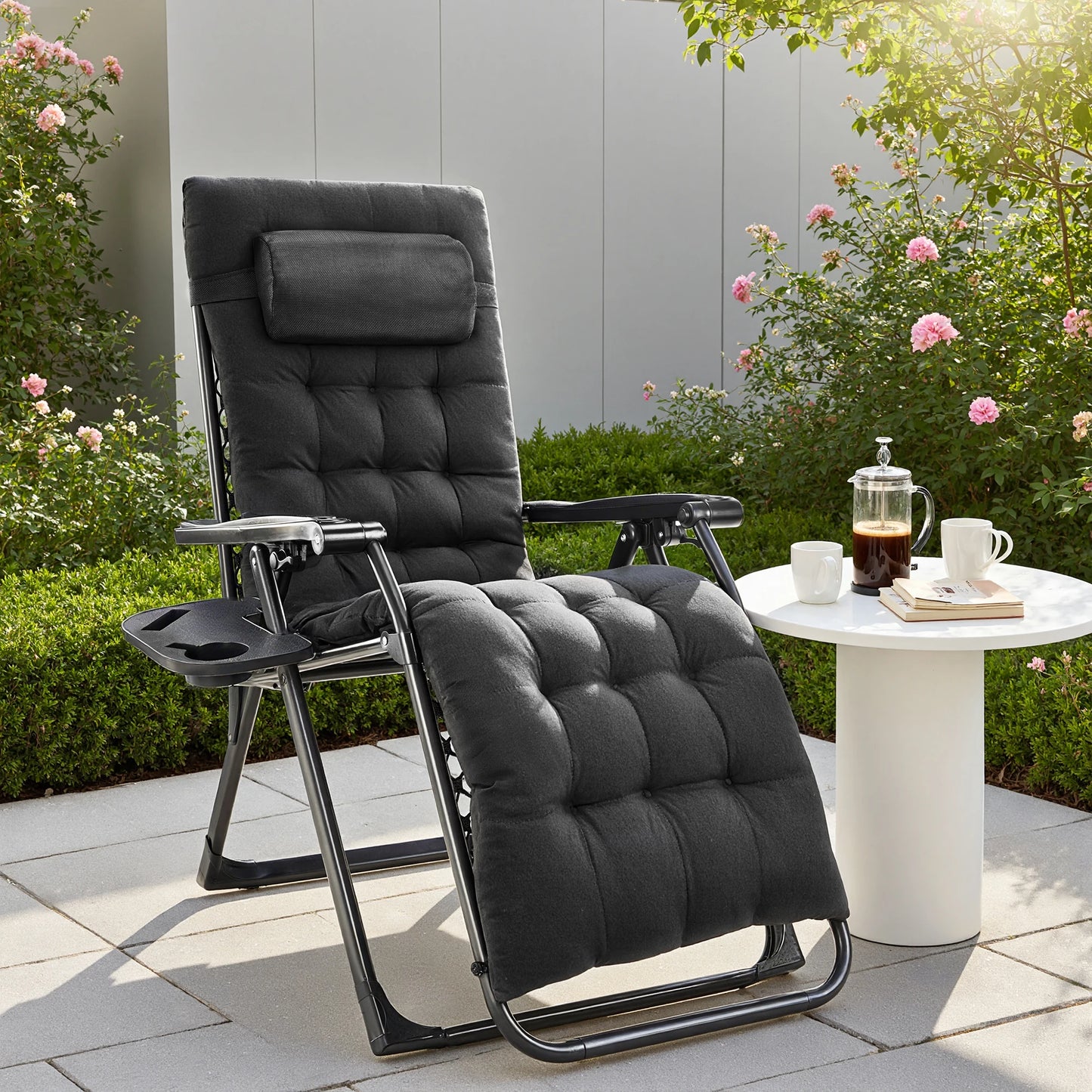 JHK Zero Gravity Folding Portable Cup Holder Recliner Outdoor Patio